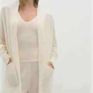 NAKED CASHMERE CARMELA LONGLINE CASHMERE CARDIGAN ECRU XS